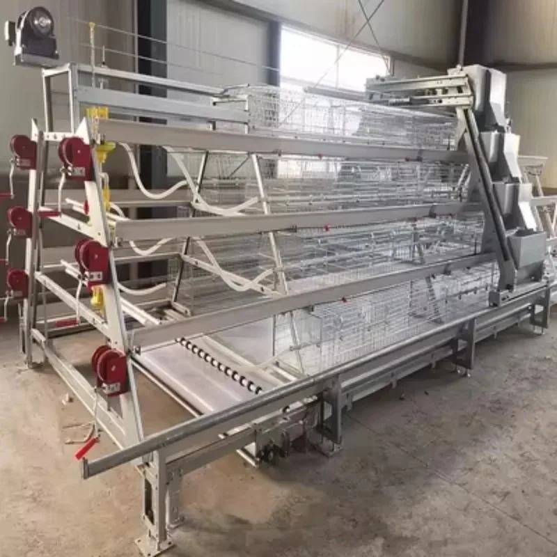 Automatic Feeders Layer Hens Battery Chicken Farm Laying Bird Cage A-Type Hand Cranked Manure Cleaning Chicken Cage