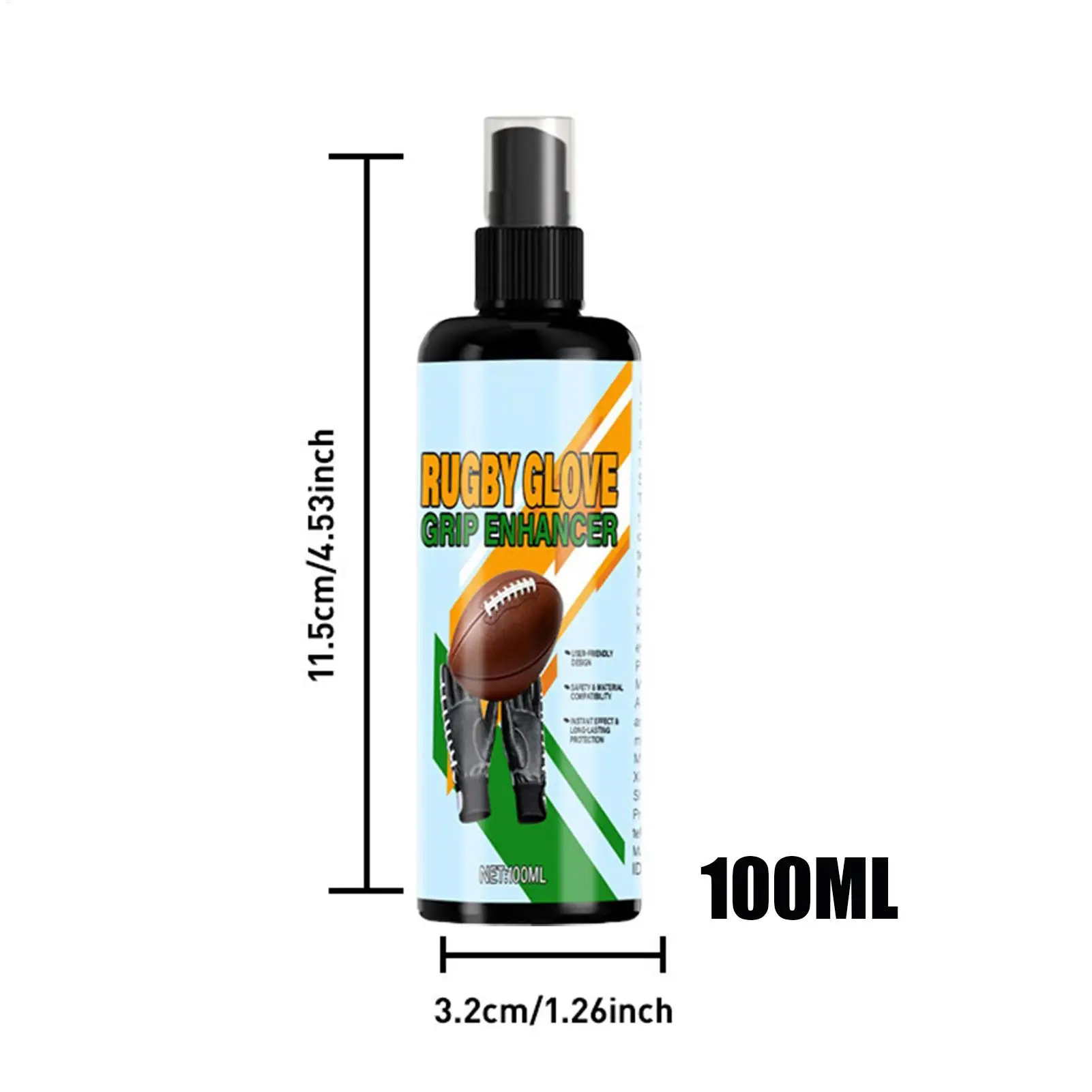Rugbys Grip Spray 100ml Agente antiscivolo per potenziare la trazione appiccicosa per guanti e mani, portiere di calcio, allenamento per tennis e golf