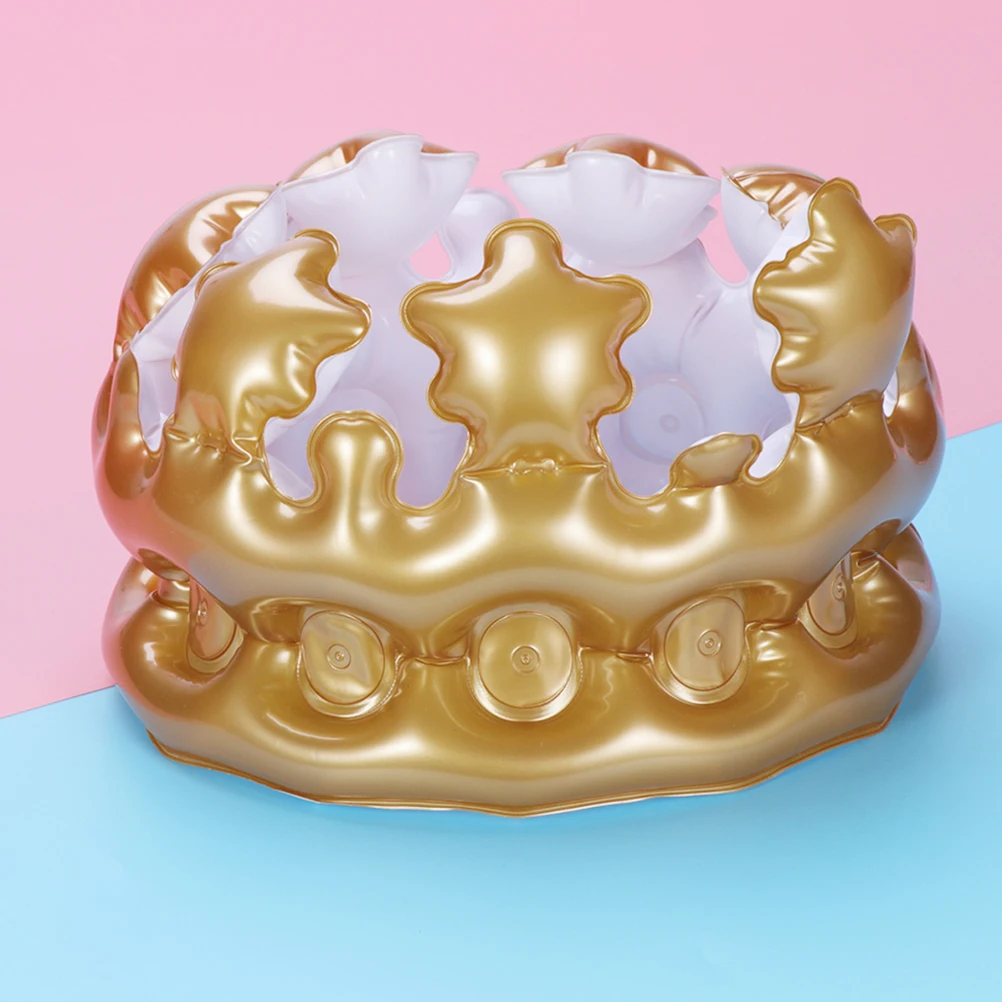 5 stuks opblaasbare kroonballon premium PVC-materiaal snel opblazen feestdecoratie voor kinderen gouden 20 cm diameter