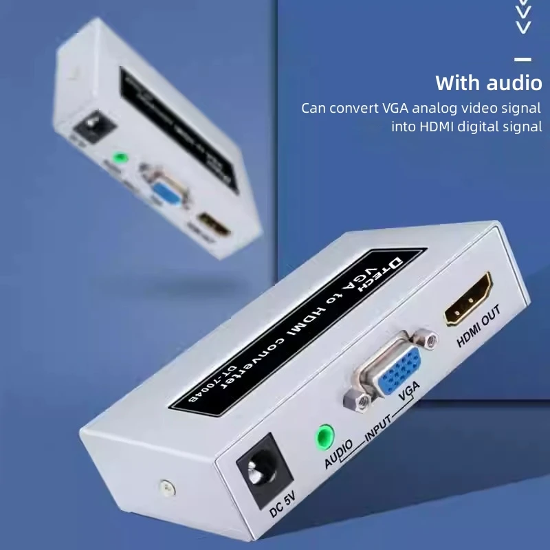 DTECH DT-7004B(MS) 1080P VGA Female to HDMI Female Adapter HD Video Converter for Computer TV and Laptop