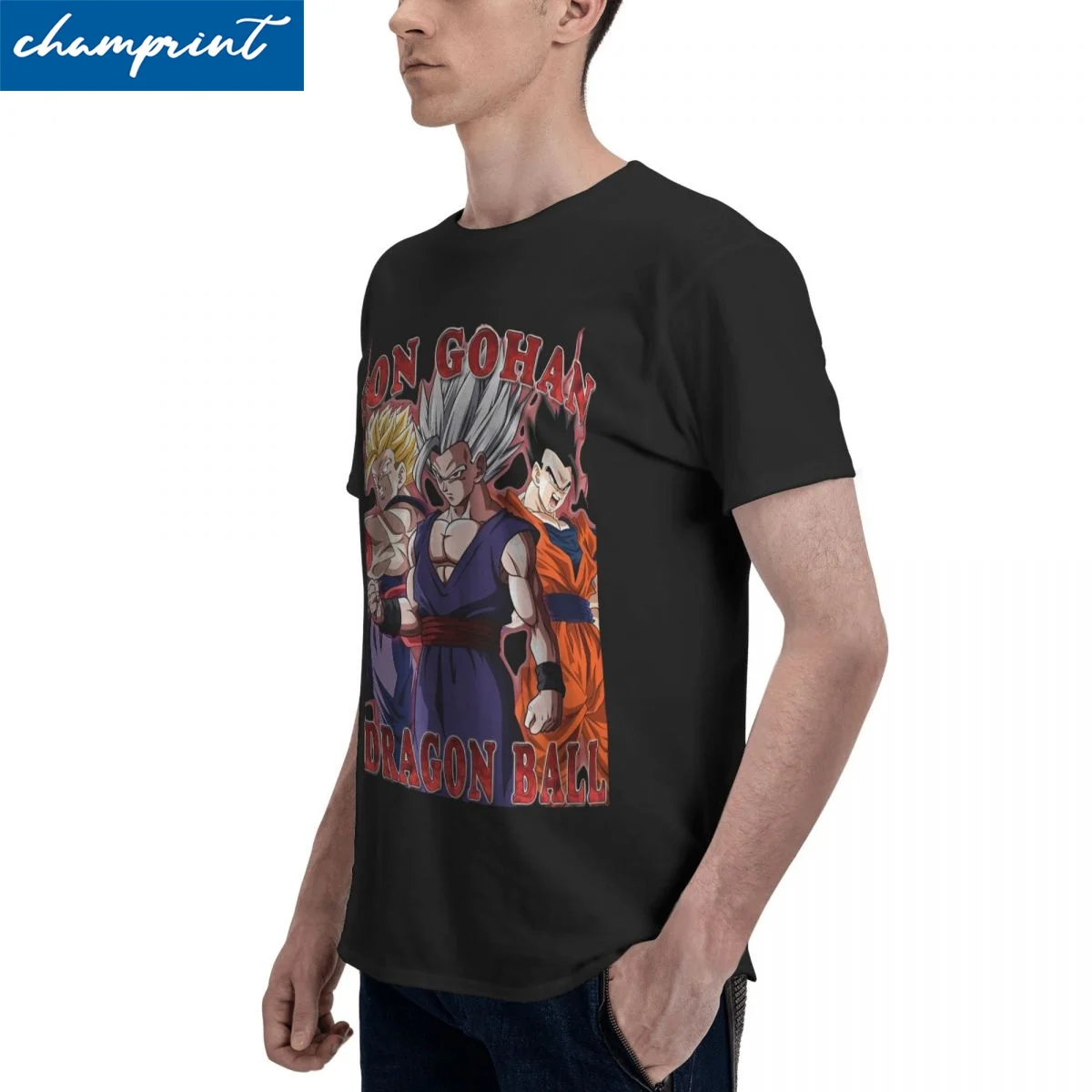 Camiseta Dragon Ball 90s Gohan Beast para hombre, ropa de algodón, divertida, cuello redondo, manga corta