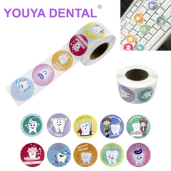 500Pcs/Roll Cute Cartoon Tooth Stickers Cartoon Graffiti Decal DIY Luggage Laptop Skateboard Bicycle Fridge Stickers Kids Gifts