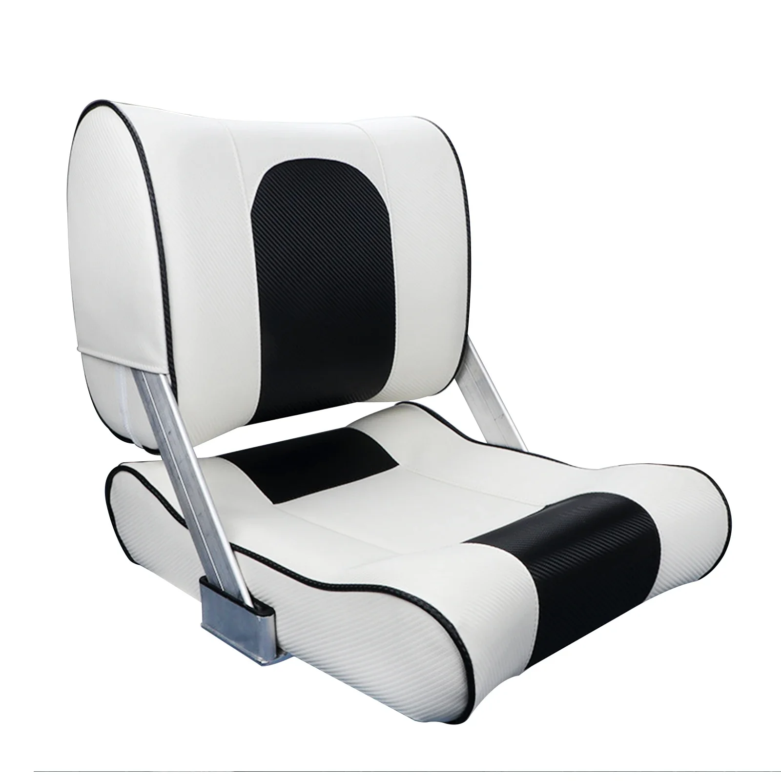

PU+aluminum Boat Seat White and Black Seats Front and Rear Convertible Waterproof Resist UV Passenger Seat Folding Marine RV