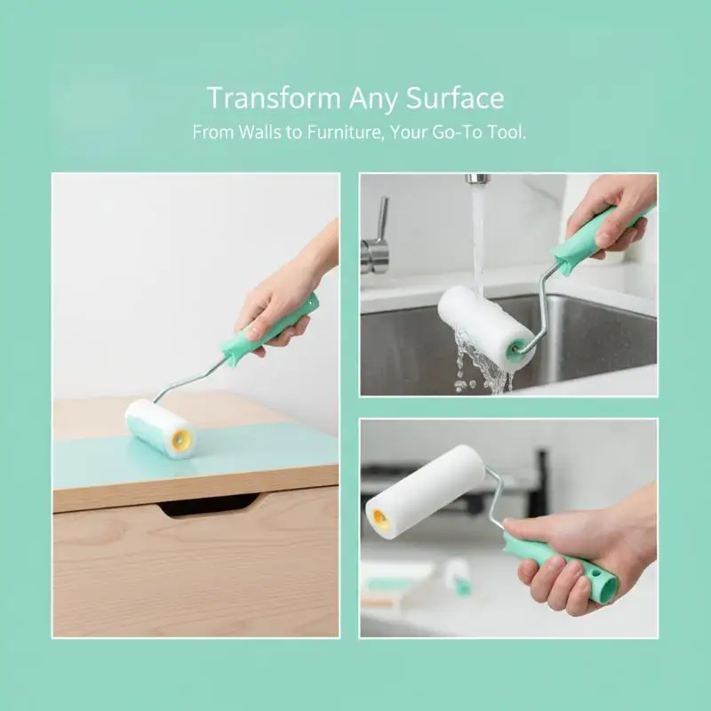 Durable Foam Paint Roller Sleeves Mini White Sponge Rollers For Art Painting Decorating Cleaning DIY Tools