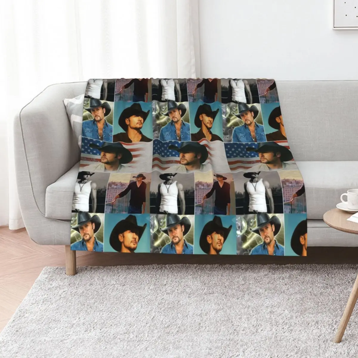 Tim McGraw American Country Music Singer Photo Collage - 1 Throw Blanket anime heavy to sleep For Baby for sofa Blankets