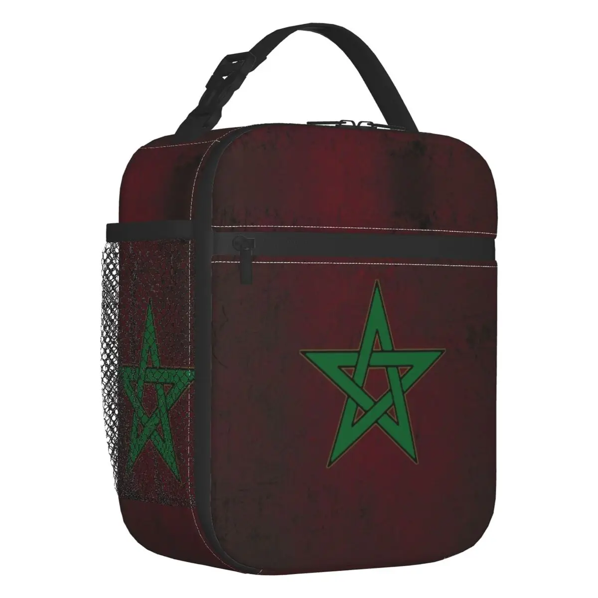 

Flag Of Morocco Insulated Lunch Bag for Women Resuable Moorish Moroccan Proud Cooler Thermal Lunch Box Office Picnic Travel