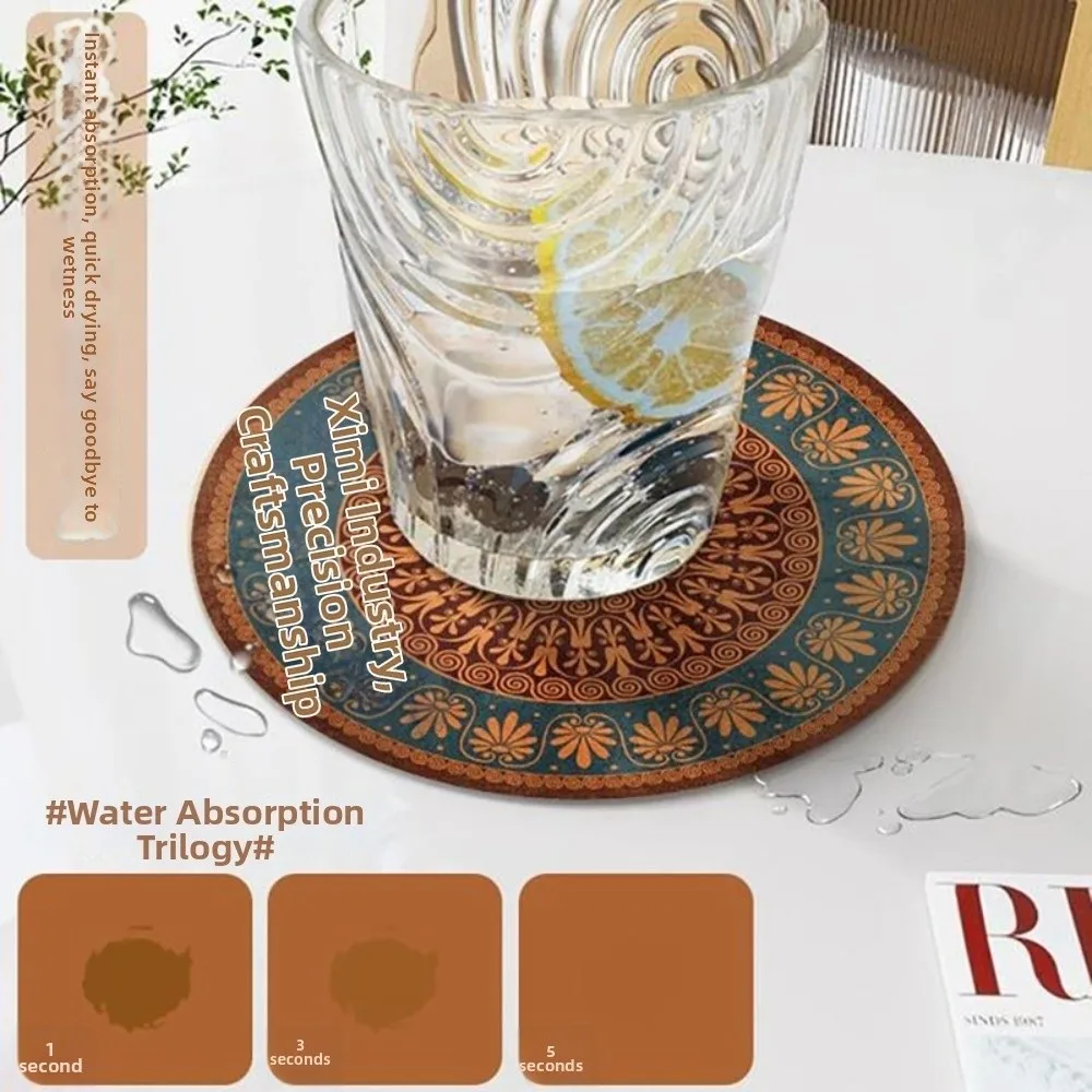 4Pcs Boho Style Pot Holders 12/22cm Round Heat Resistant Mats Non-Slip Multi-functional Heat Insulating Trivets Dining Table