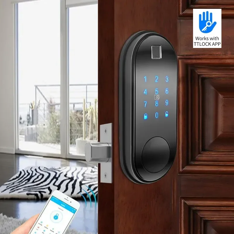 TTLock Password Bluetooth Smart Door Lock Fingerprint Key Card Room Home Security Electronic Lock