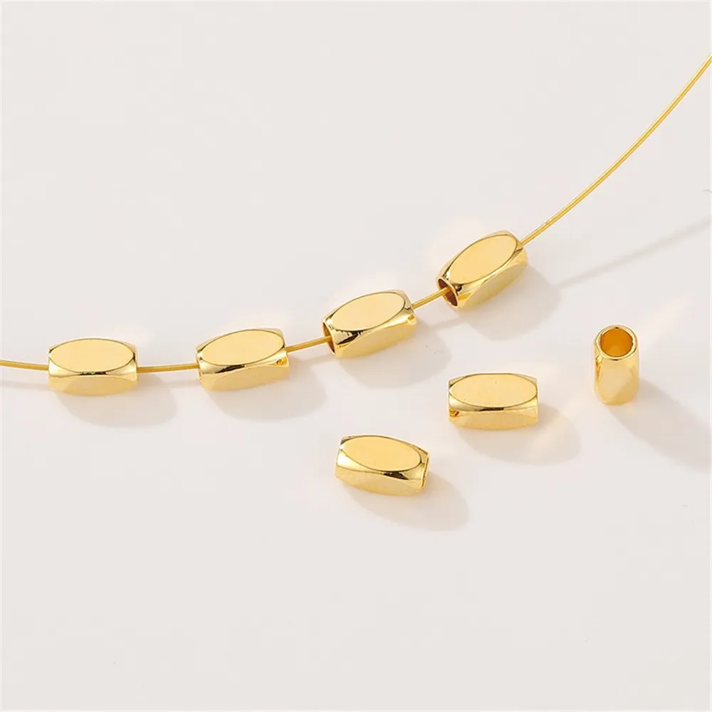 

14K Gold Colored Long Strip with Rounded Corners and Scattered Beads Handmade DIY Bead Bracelets Necklaces Accessories Materials