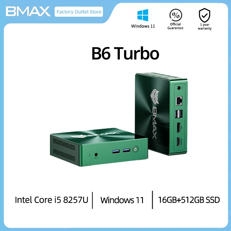 BMAX Mini PC Dual SSD 4K Desktop Computer