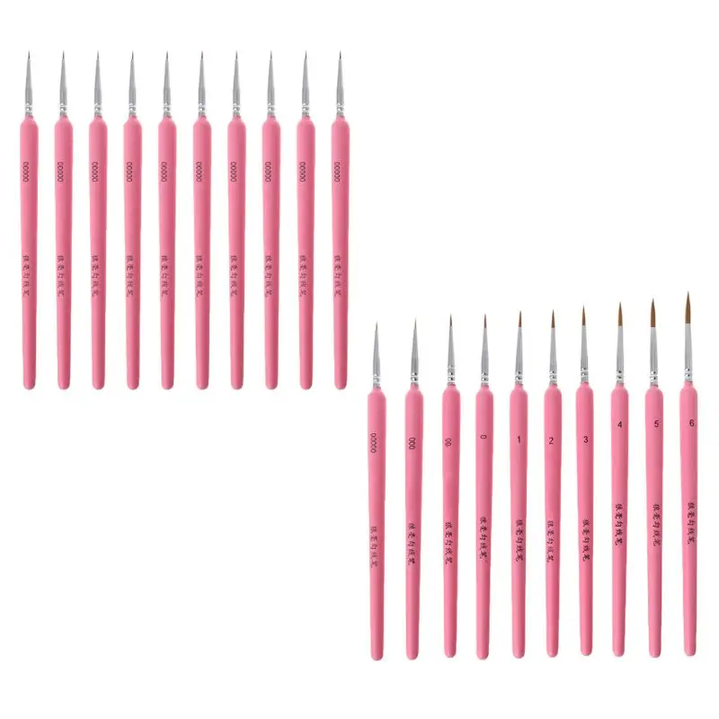 QX2B 10Pcs/set Wolf Hair Hook Line Pen Fine Paint Brush Pen Set Artist Watercolor