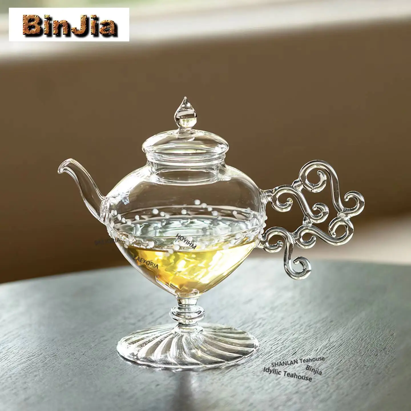 Morning Dew Glass Teapot Boutique Tea Infuser Pot Household Tea Soaking Kettle With Strainer Chinese Tea Teaset Ornaments Gift