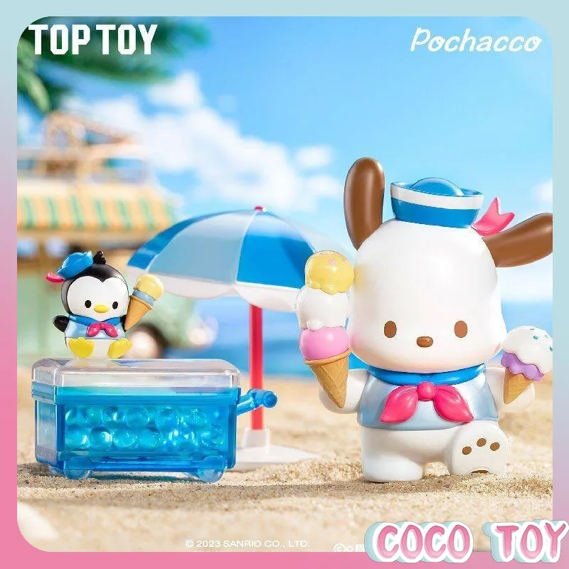 Genuine Pochacco Holiday Beach Series Blind Box Collectible Figurine Cinnamoroll Tabletop Display Ornament Limited Edition Set view 6