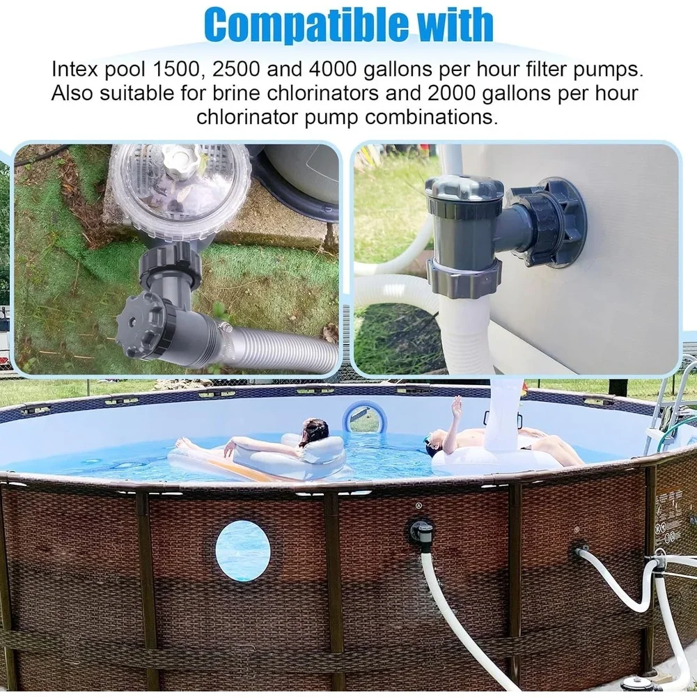 38mm Pool Pump Switch Valve ABS Plunger Type With Rubber Seal Gasket And Compatible 2 1/2 Inch 1 1/2 Inch Thread Connections