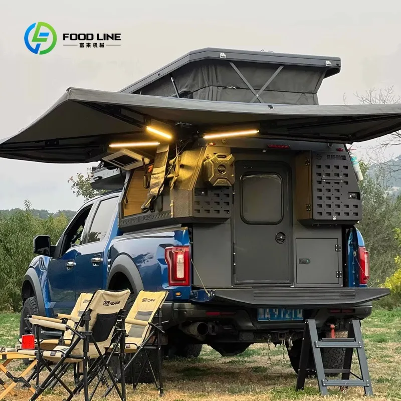 Customized 4X4 Off Road Pick up Camper Truck Pop up Expedition Flatbed Truck Camper for Pickup