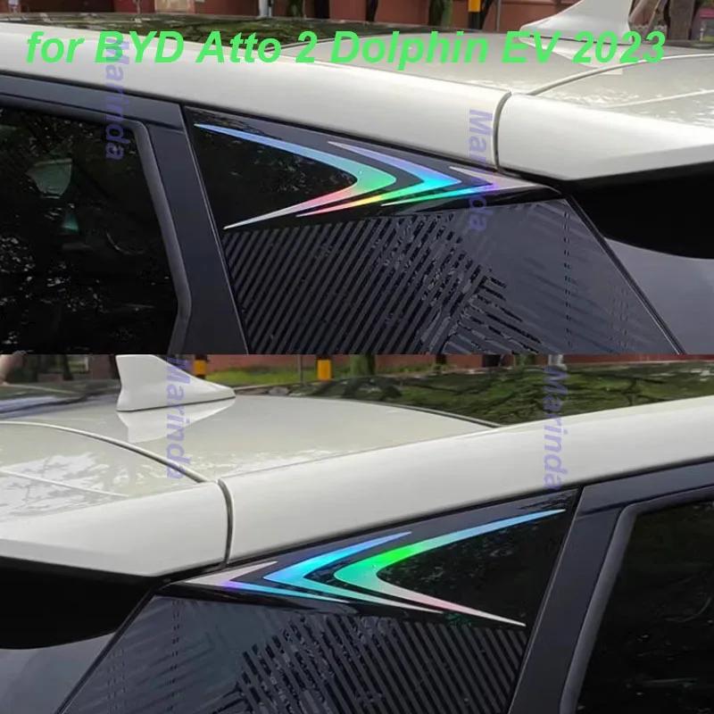 

Car Triangular Rear Window Stickers for BYD Dolphin Atto 2 EV 2023 Car Body Decorative PVC Stickers Cover Exterior Accessories