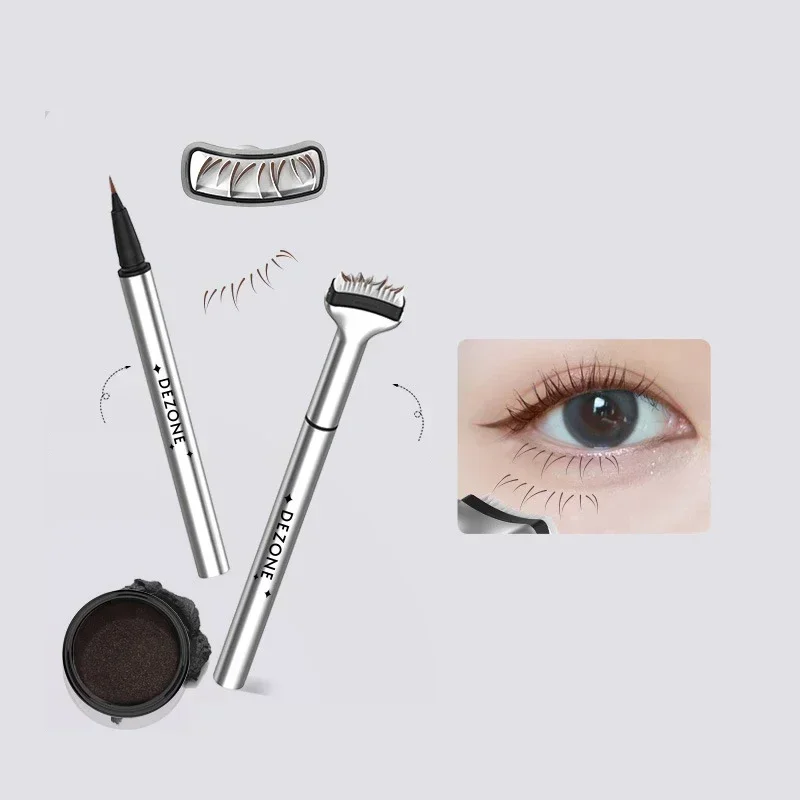 DEZONE Maquillage Professionnelle  Eyelash Seal Eyeliner Pen Waterproof And Sweat Proof Eye Liner 2 In 1