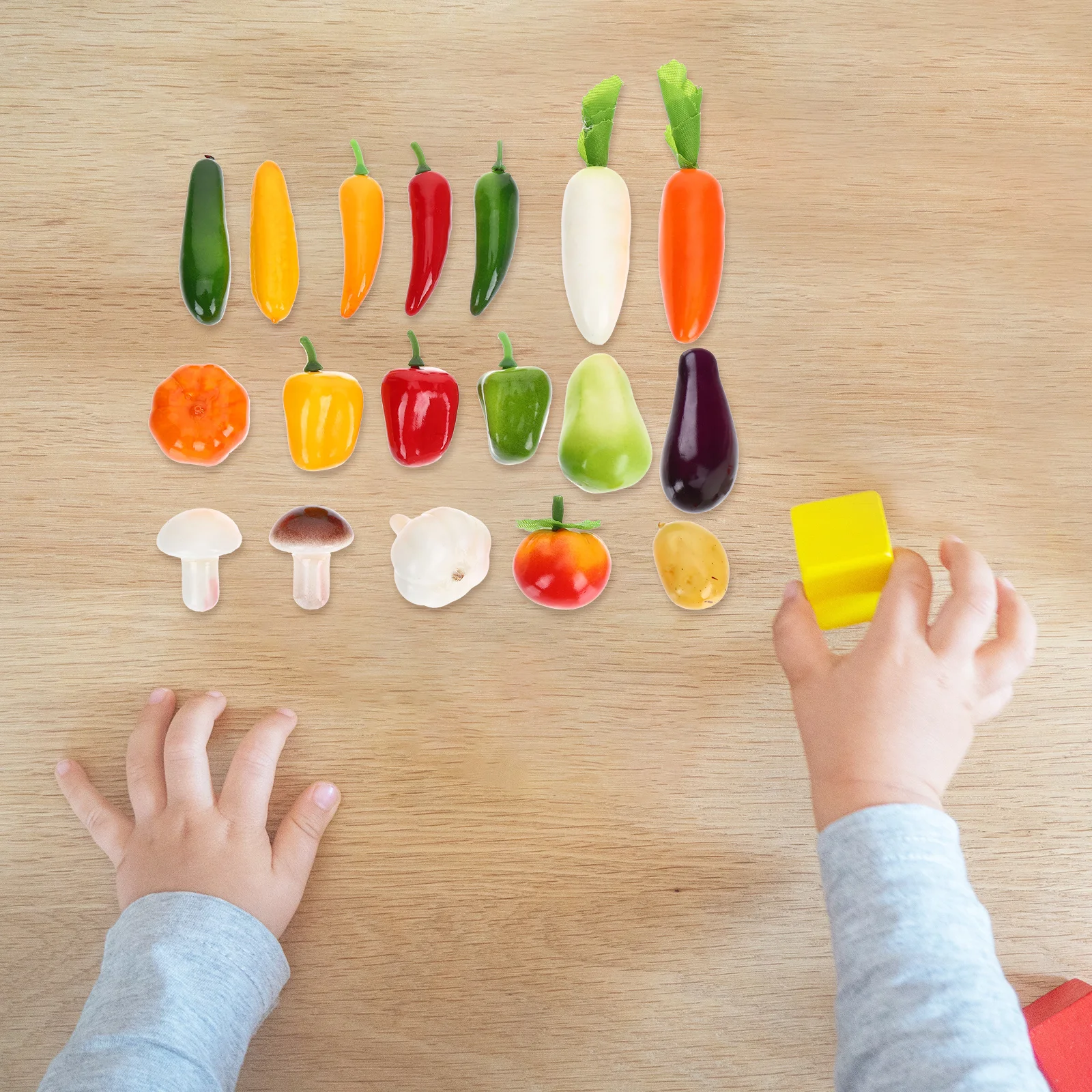17 pçs simulados legumes espumas realistas crianças ferramenta de aprendizagem cognitiva pré-escolar educacional playset adereços vegetais artificiais