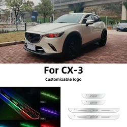 Acrylic USB Power Moving LED Welcome Pedal Car Scuff Plate Pedal Door Sill Pathway Light For Mazda CX3 Cx-3 Auto Accessories