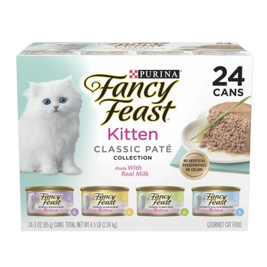 Purina Kitten Food, Wet Cat Food, Classic Pate Collection with Milk, 3 oz Cans