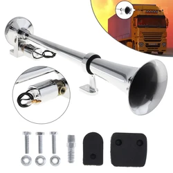 17 Inch 12V / 24V 150dB Super Loud Single Trumpet Car Air Operated Horn for Truck Boat Train Lorry Motorcycle Truck