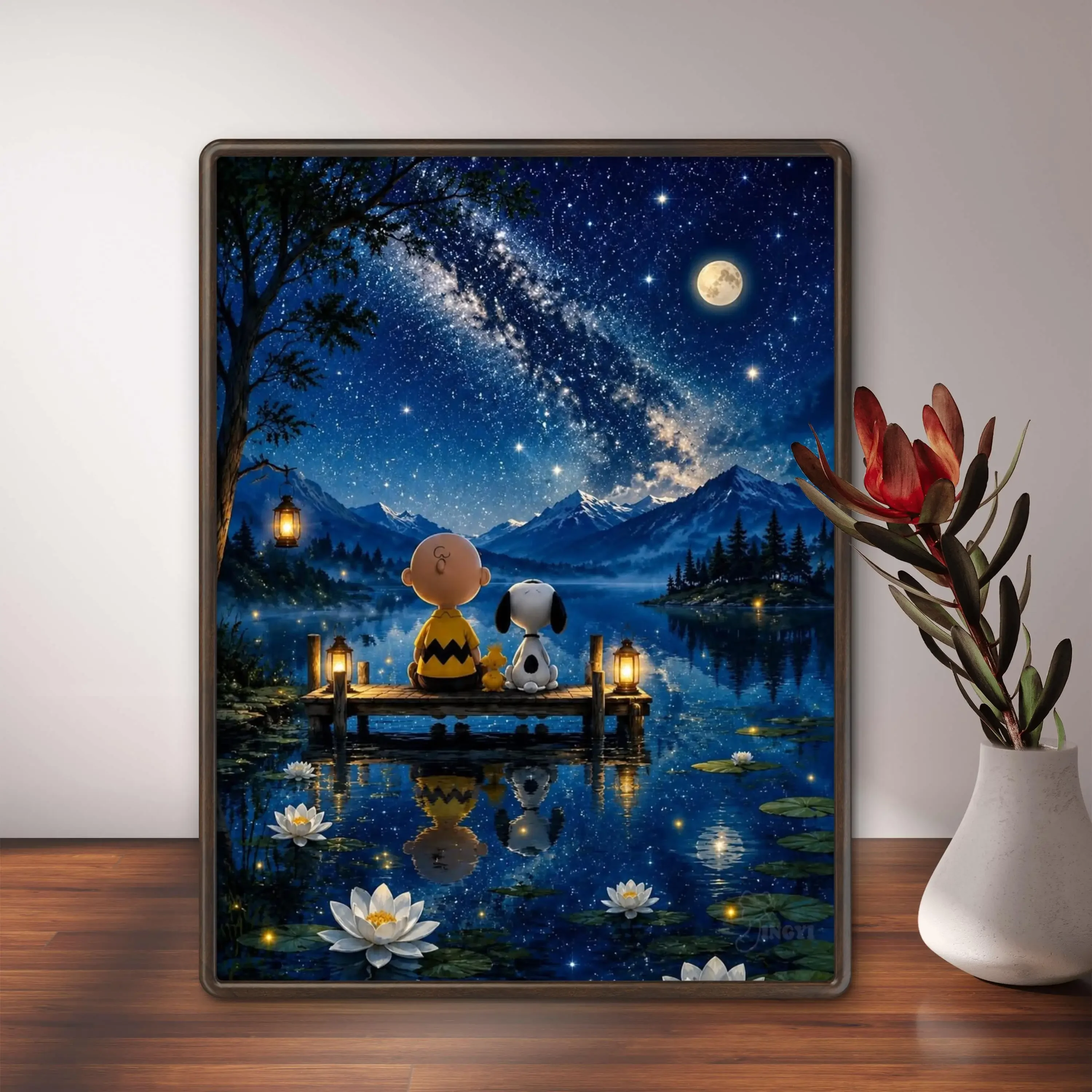 2026 New Starry Sky Snoopy Cartoon Dog 5D DIY Diamond Painting Full Round Drills Mosaic Handcraft Gift Home Decor,No Frame