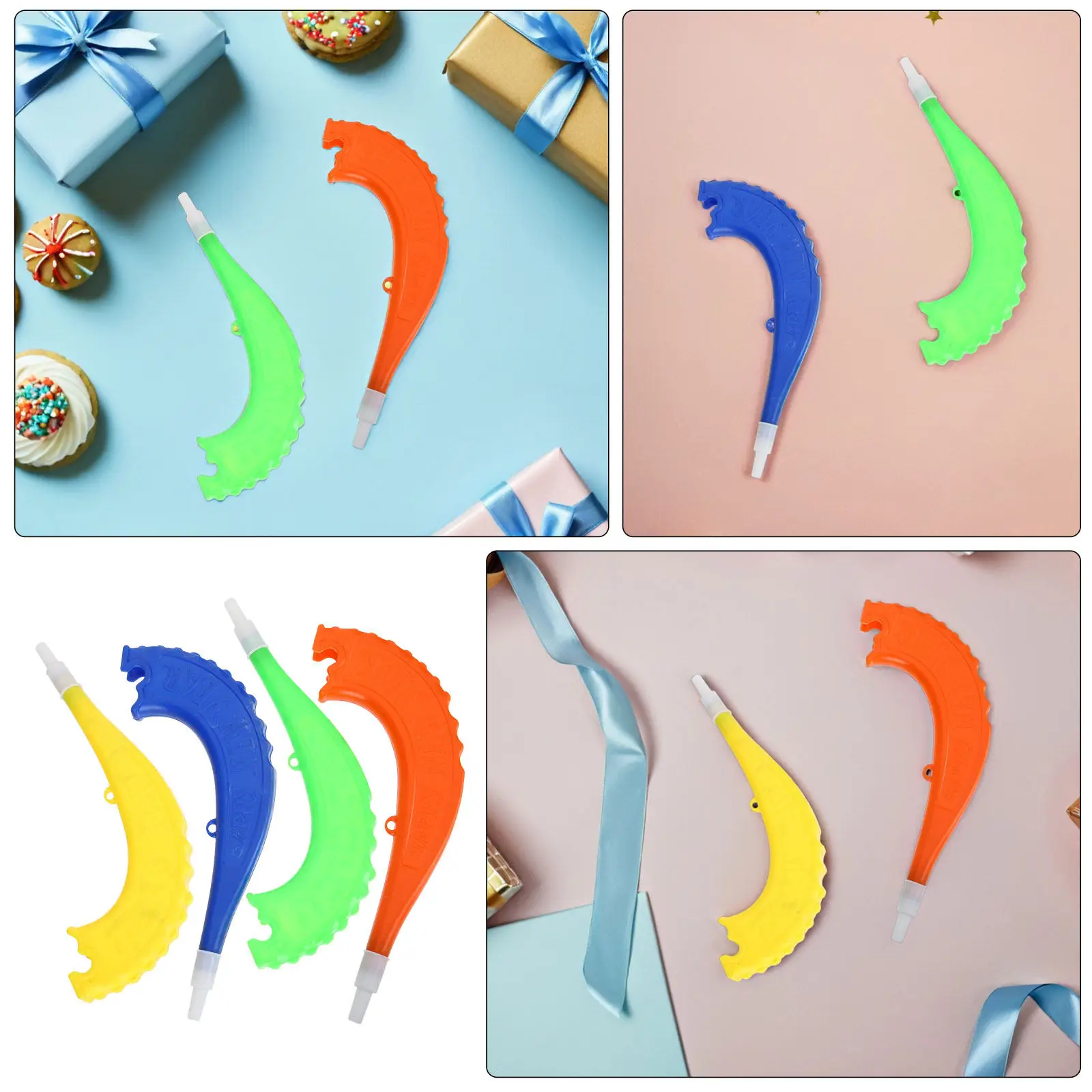 8Pcs Stadium Horn Loud Plastic Trumpet Airhorn Noisemakers for Soccer Cheer Football Game Sporting Events Support