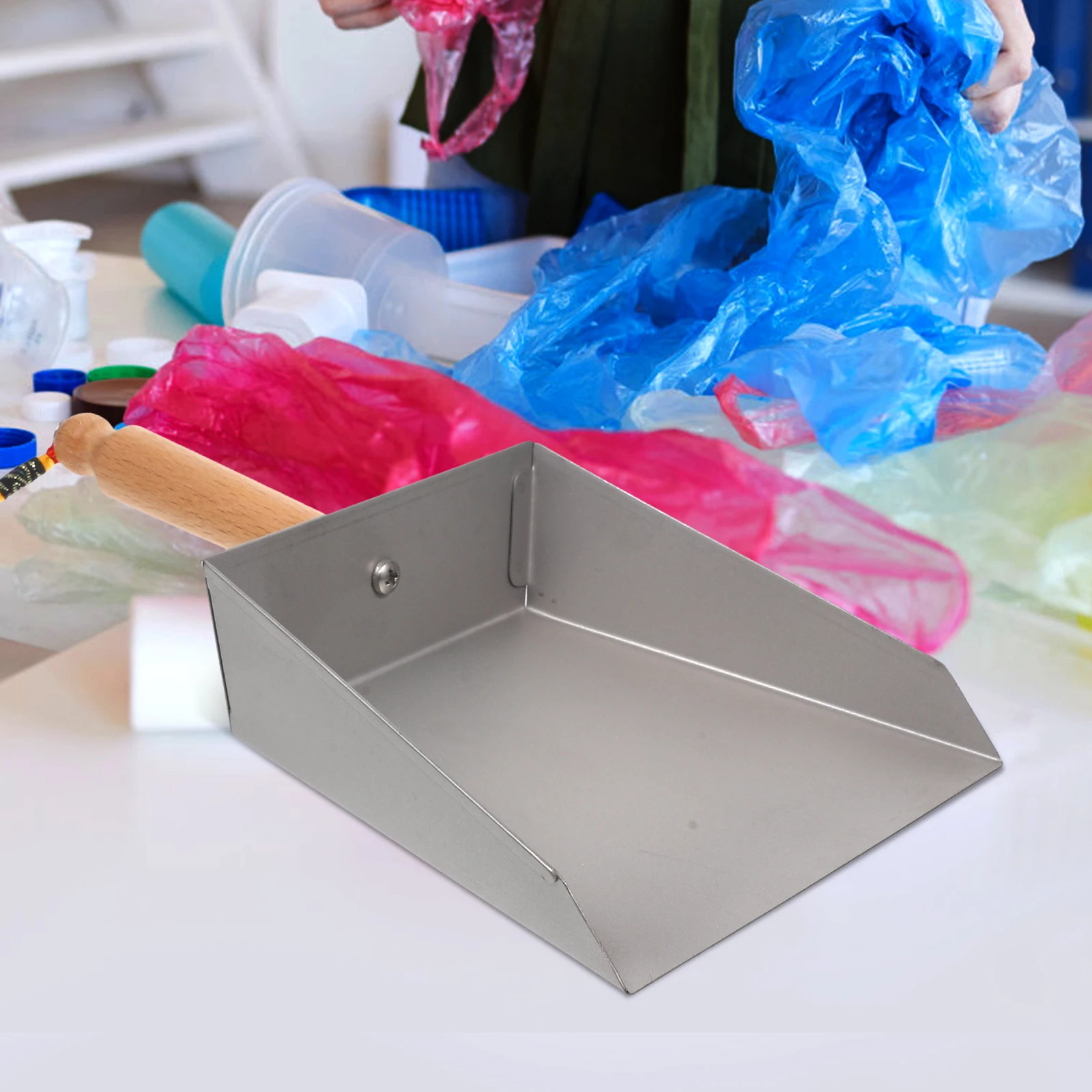

Stainless Steel Dustpan Miniature Small Metal Portable Lightweight Durable Kitchen Cleaning Tool Tabletop Dustpan Home Supplies