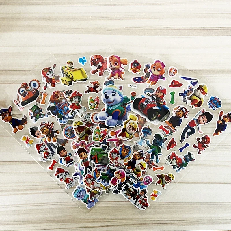 Paw Patrol Toy Stickers Children's Rescue Dog Anime Cartoon Tattoo Stickers Bubble Paste Thicken The Reward Stickers Kids Gifts