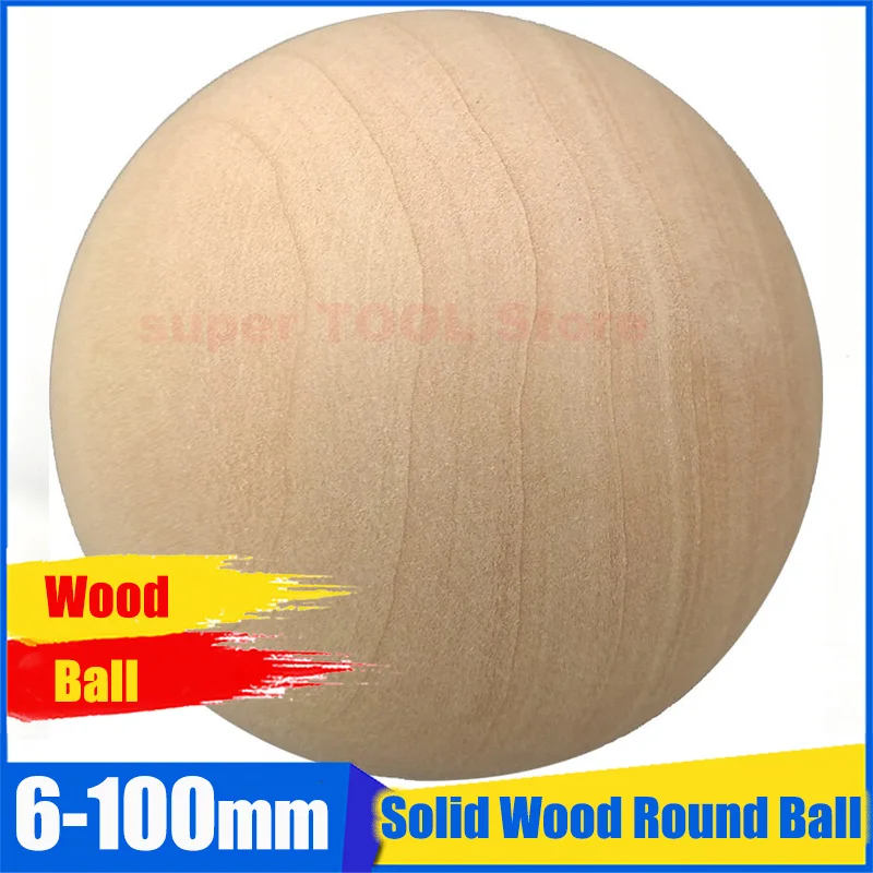 

Solid Natural Wood Balls No Hole Wooden Spheres DIY Craft Beads 6mm-100mm Drillable For Home Decoration Handmade Accessories
