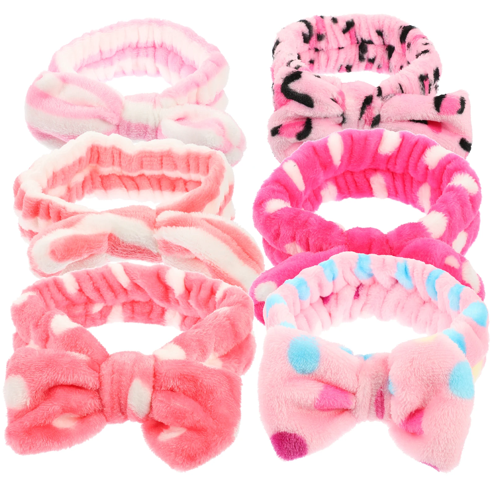 

6pcs Coral Headb s Face Wash Headb s For Women Adjustable Makeup Skincare Face Wash Women Soft Elastic Hair Fits Girls