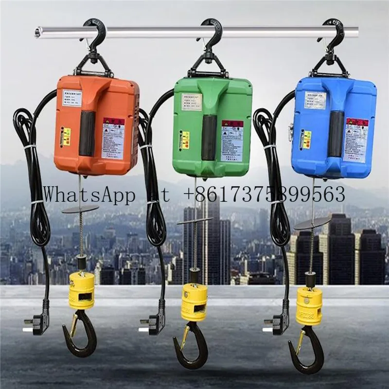 0.5 Ton 8 M Por Light Wire Rope Hoist 500 KG Lifting Crane