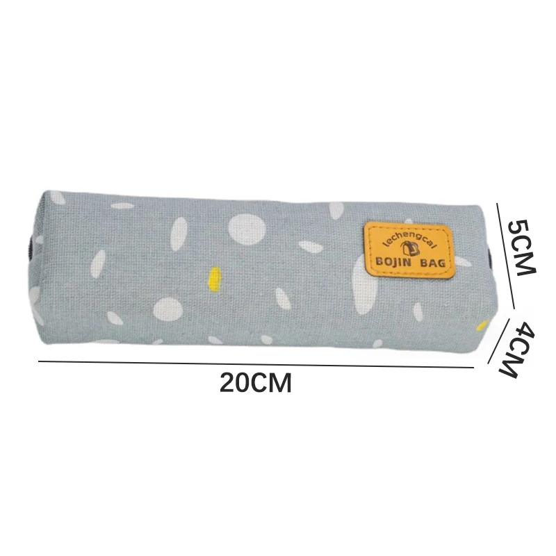 Small Fresh Raindrop Pattern Pen Bag Large Capacity Square Student Pen Bag Student Cute Canvas Pen Bag