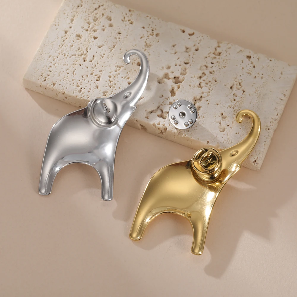 Dawapara Good Luck Elephant Brosche Pin Afrika Tier Totem Minimalistische Accessoires Broschen aus Edelstahl – Detail 10