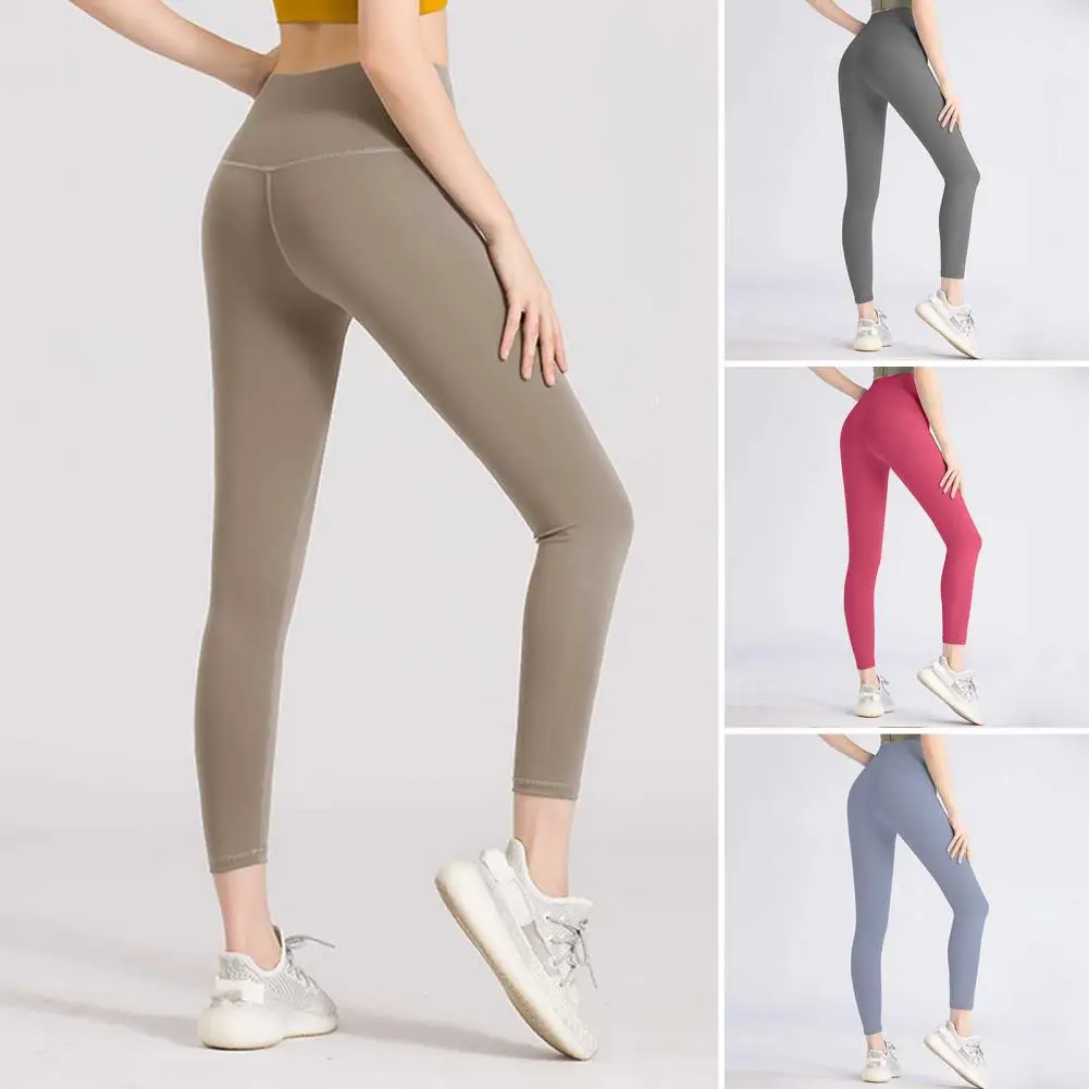 Workout Tights with Pockets High Waist Tummy Control Yoga Pants for Women with Butt-lifted Skinny Elastic Compression for Gym