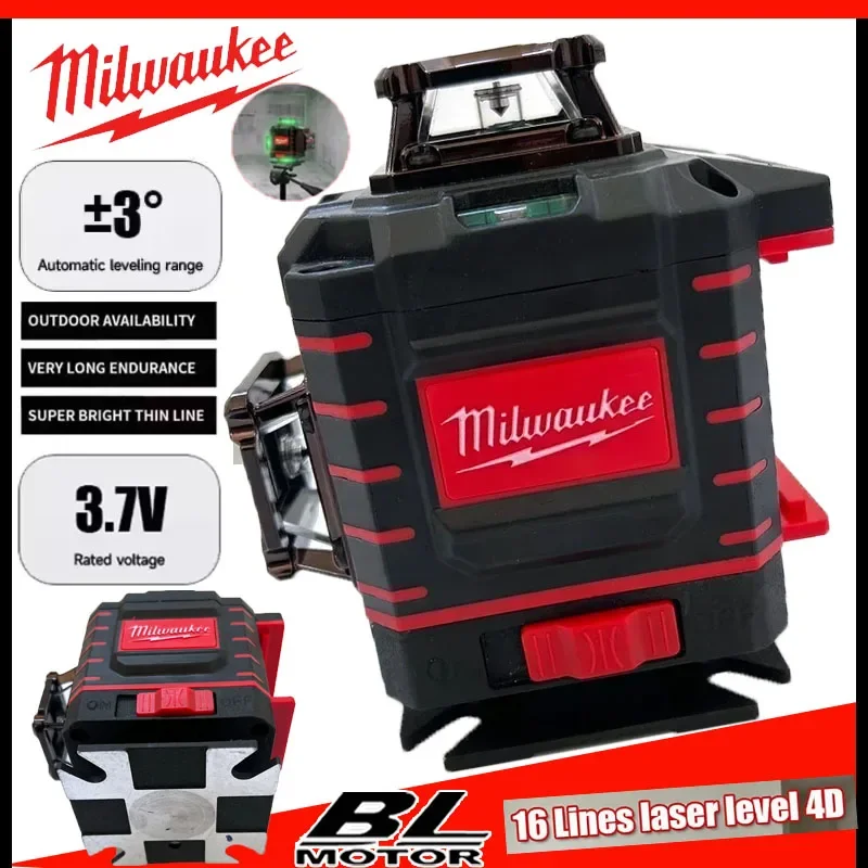 

Milwaukee Degree Вертикальный крестовый лазерный уровень 360 Зеленый луч Горизонтальная и вертикальная перезаряжаемая батарея Зеленый лазерный уровень Инструменты