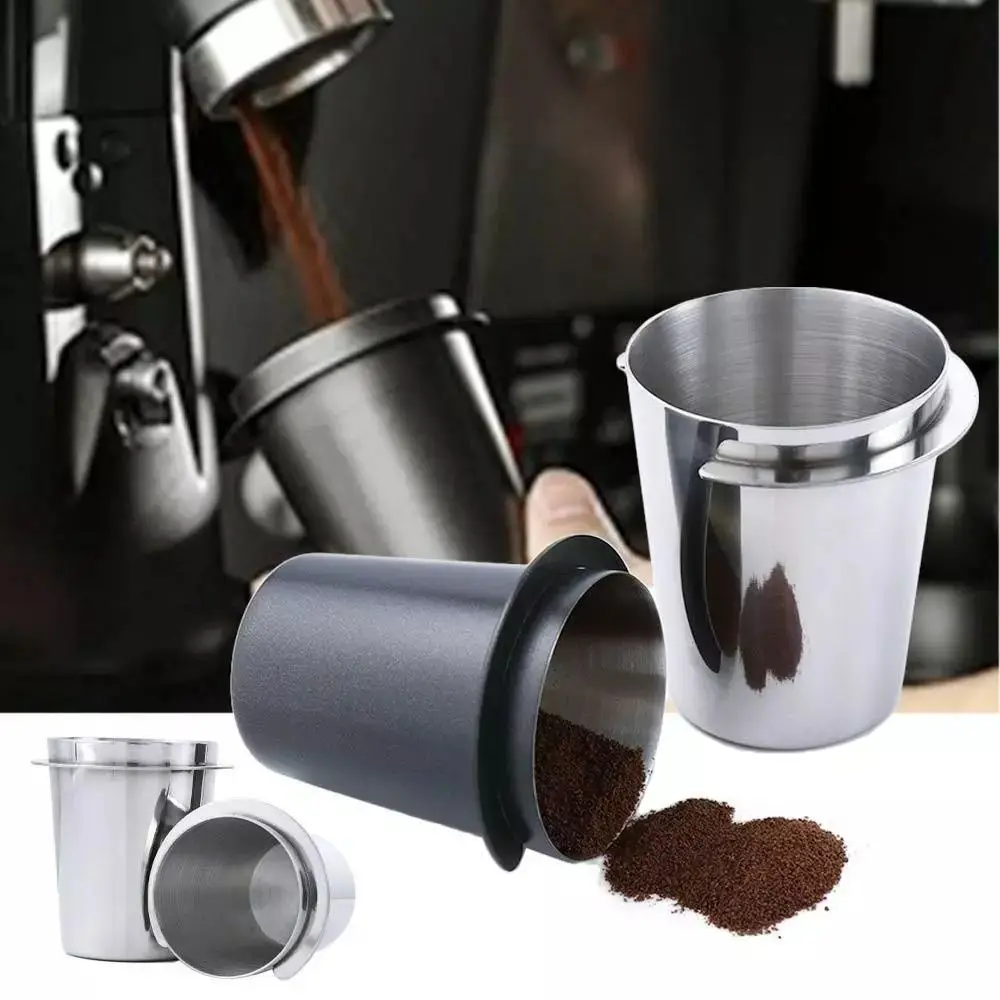 Portable Anti-rust Coffee Powder Cup Stainless Steel Coffee Tool Coffee Machin Powder Receiver Simple 51/58mm Coffee Dosing Cup