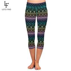 LETSFIND New Fashion Aztec Printing Pants Punk Women Capri Legging High Waist Stretchy Trousers Casual  Leggings