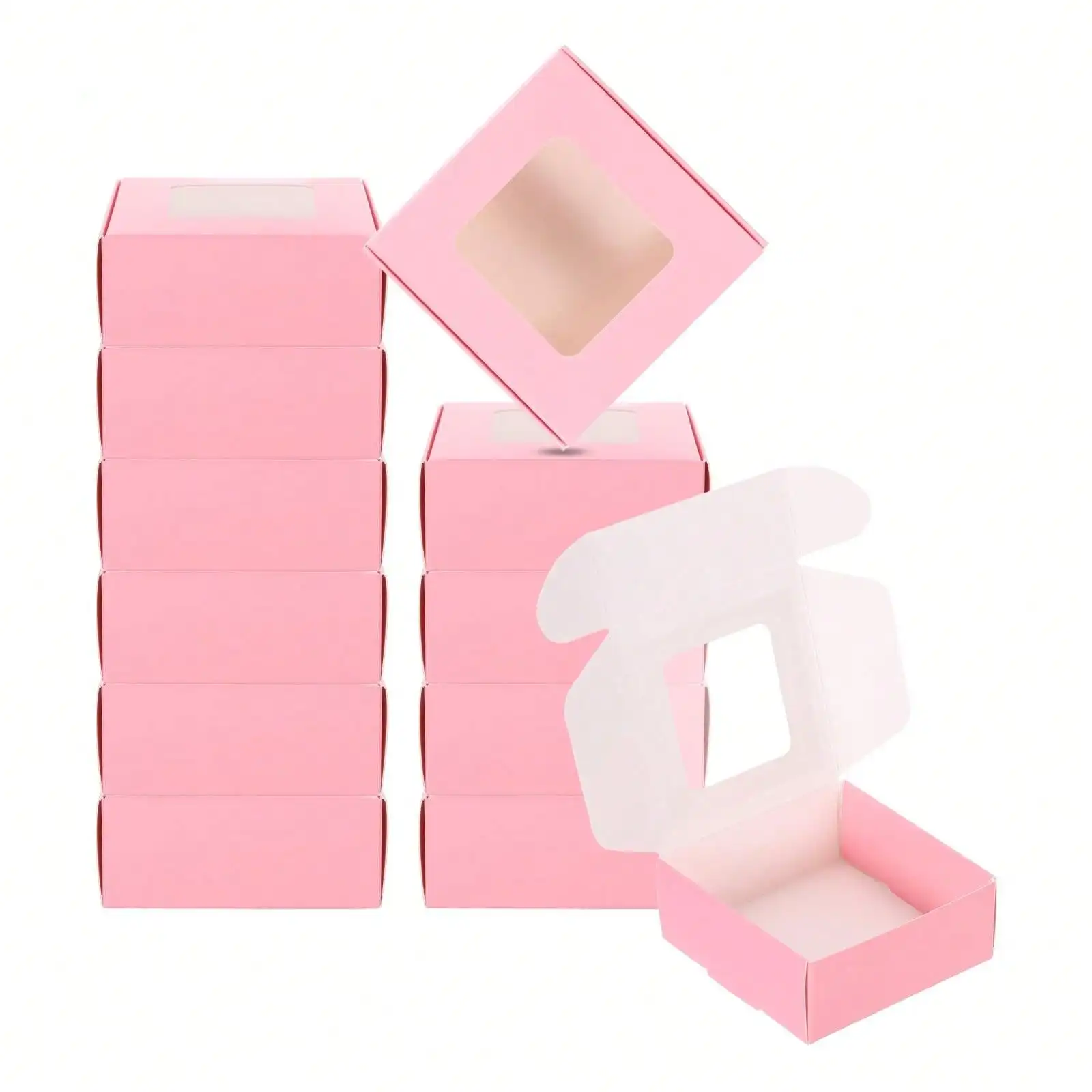 30Pcs Gift Boxes with Window, Two Sizes Candy Packaging