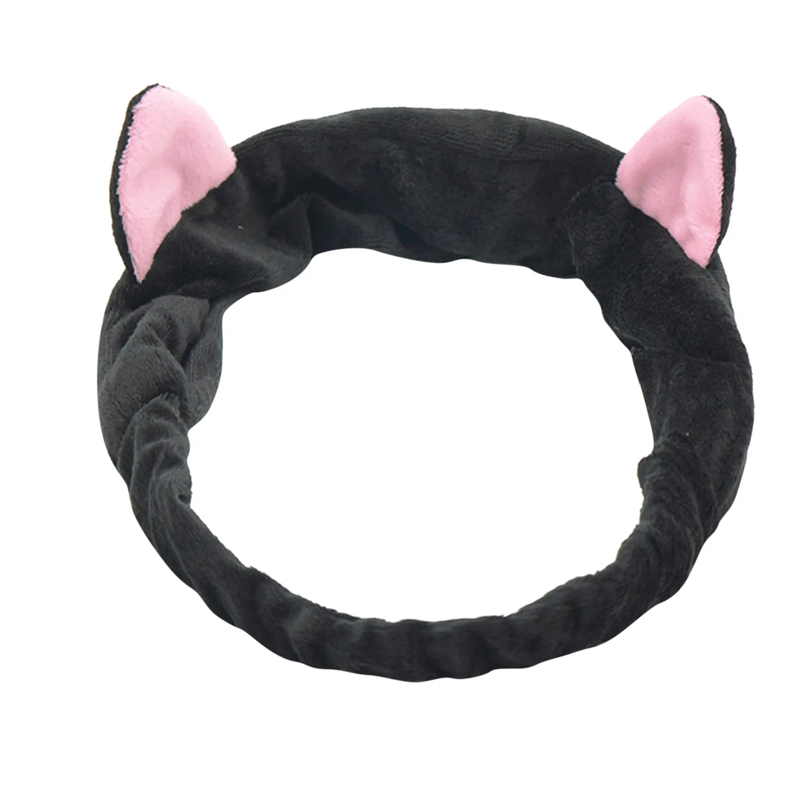 عصابات رأس مرنة لطيفة متعددة الاستخدامات على شكل آذان القط للنساء والفتيات، عصابة رأس لغسل الوجه، إكسسوارات شعر صلبة #2