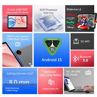 XGODY Tab Q17 2-in-1-Tablet-PC Android 15 Octa-Core Dual-Lautsprecher 8000-mAh-Akku 16 GB (8 + 8) RAM 256 GB Rom Widevine L1