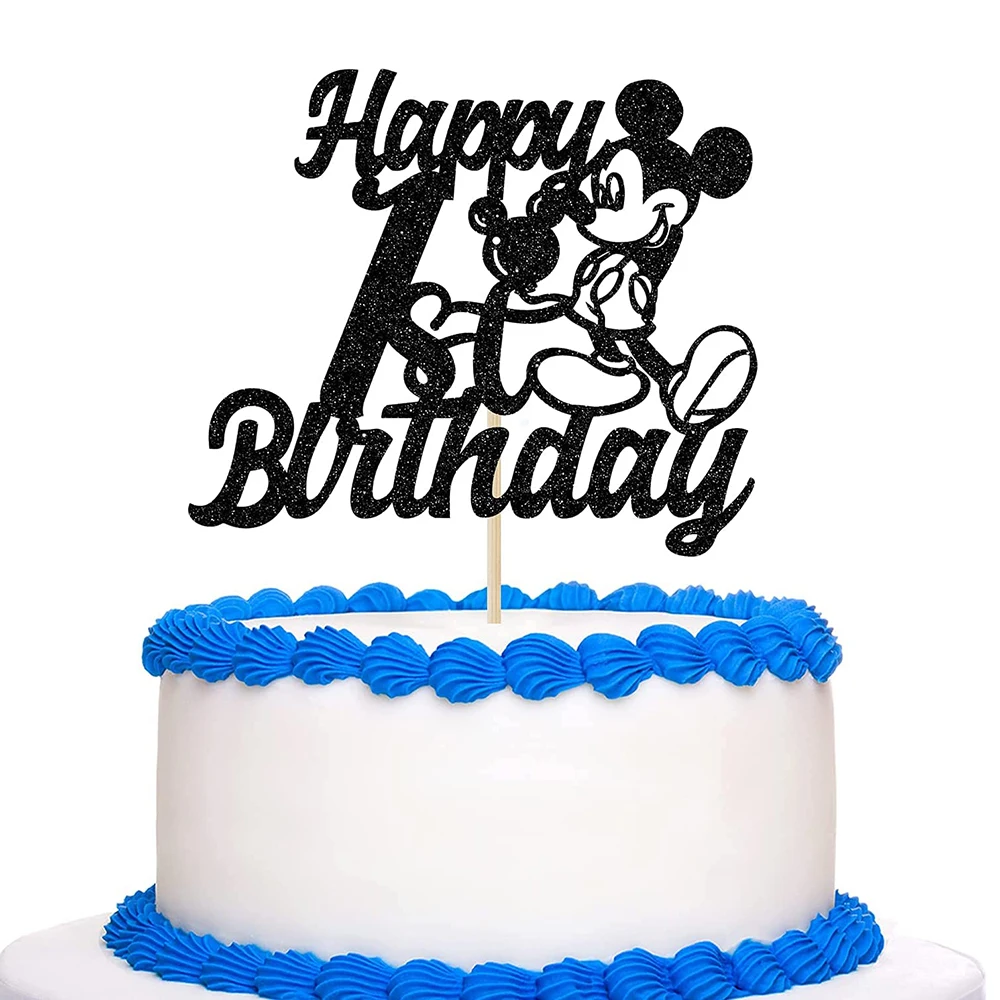 5Pcs/lot Mickey Mouse Cake Topper Happy Birthday Decor with Boys girl Minnie Birthday Party Cake topper Decorations Supplies Set