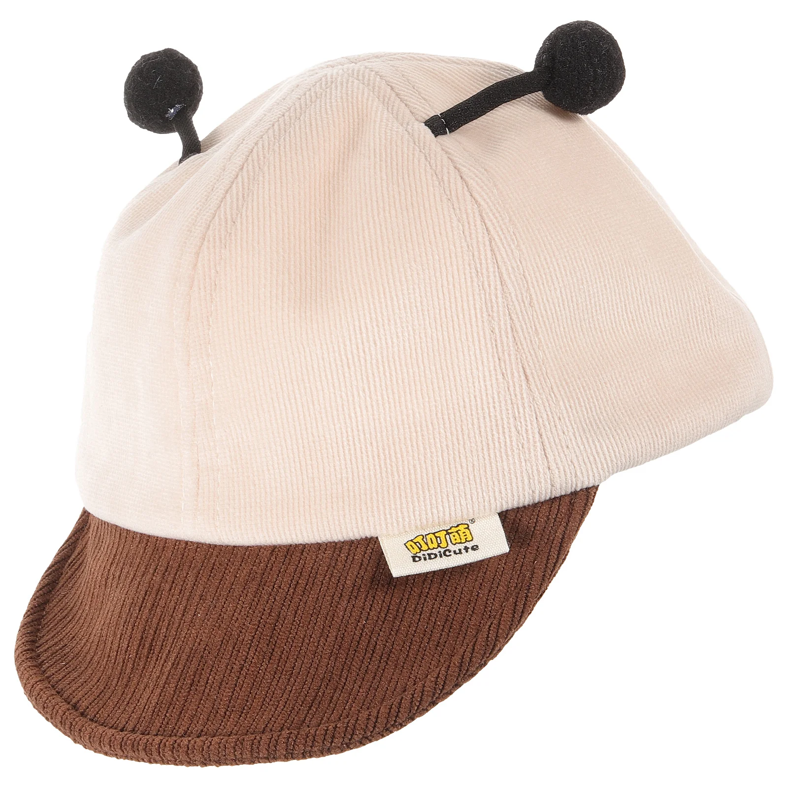 

Infant Toddler Bee Antenna Patchwork Suede Soft Brim Cap Kids Baseball Caps Trendy Sun Hat Outdoor Leisure Adjustable Peaked