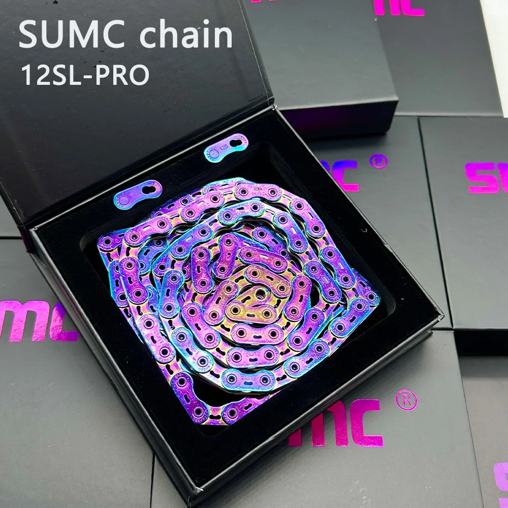 Corrente de bicicleta sumc crescent chain de 12 velocidades, corrente para bicicleta de estrada e mountain bike, 126 elos para SRAM force rival RED