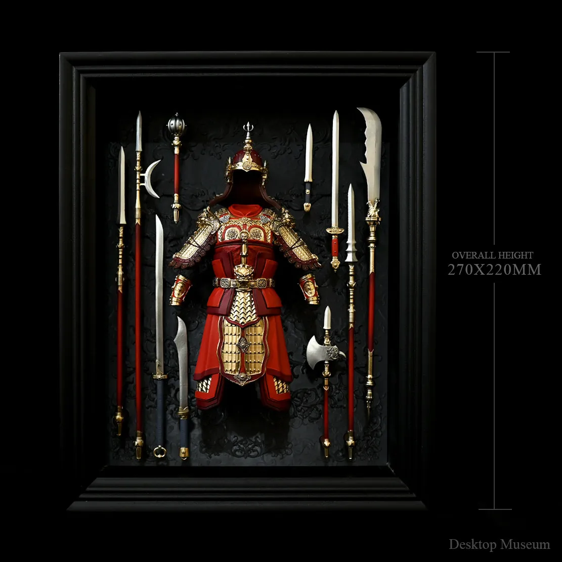 Tang Song General Armor Photo Frame Epoxy Resin Handmade Hand-Painted Desktop Decor Chinese Historical Figurine