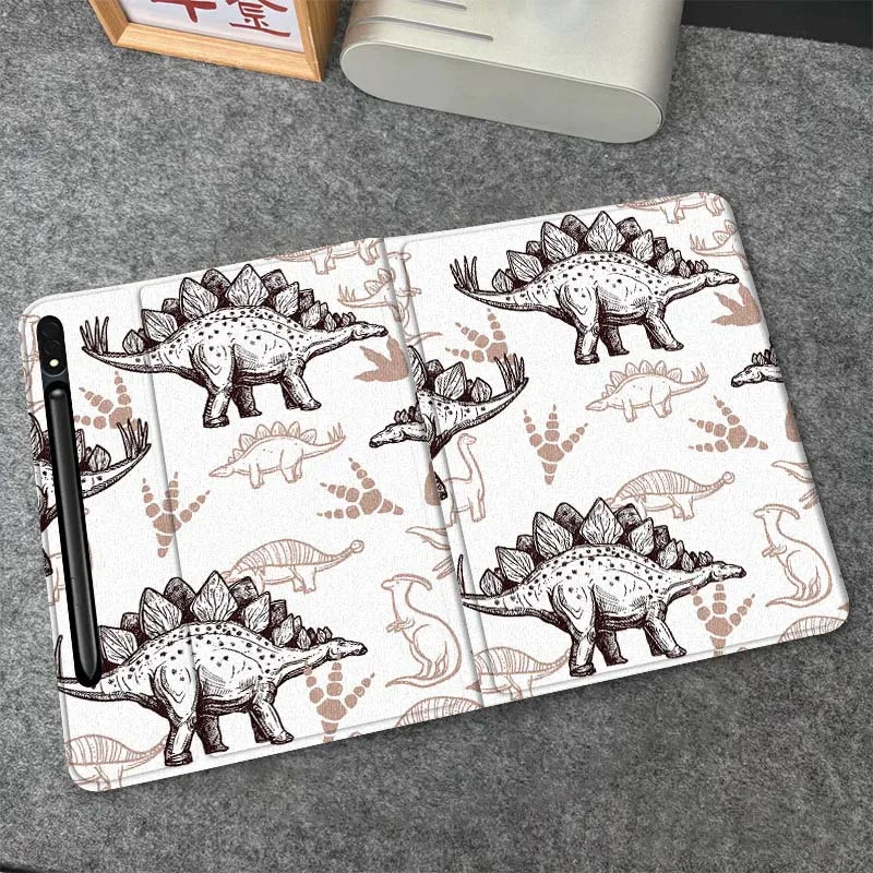

Cartoon Dinosaur Seamless Pattern Tablet Case For Samsung Galaxy Tab S6 S8 S9 S10 Lite FE 10.4 11 Inch 2022 2024