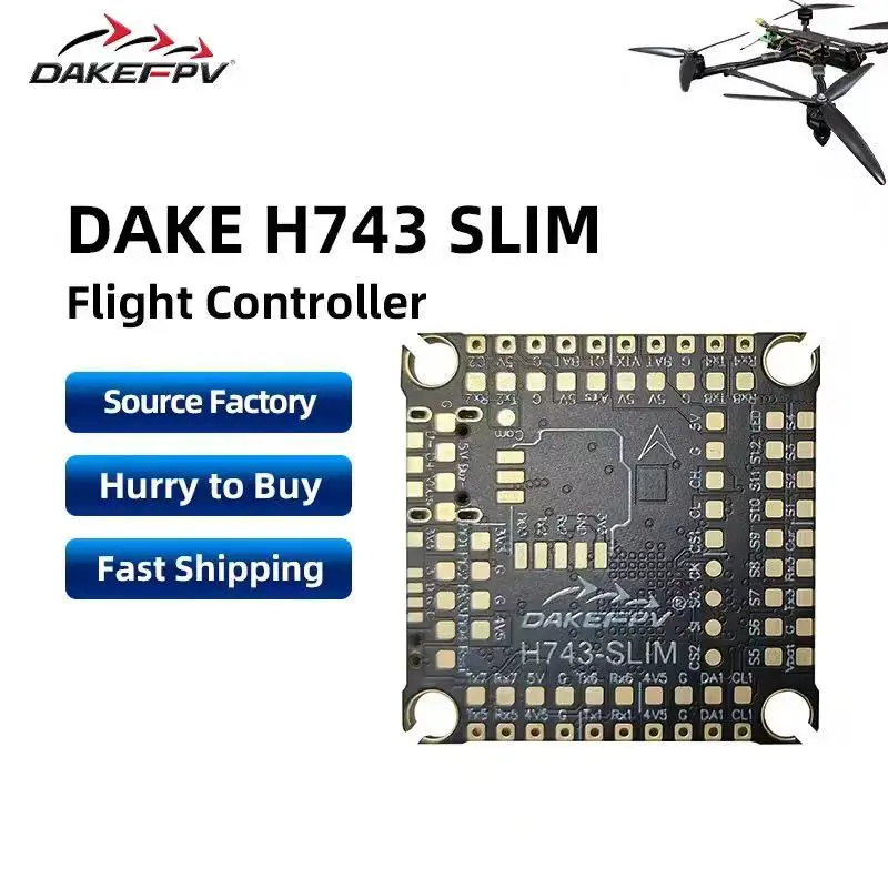 DAKEFPV H743 Slim Flight Controller - Ultra-Thin & High-Performance FC for FPV Drones & Racing Quadcopters