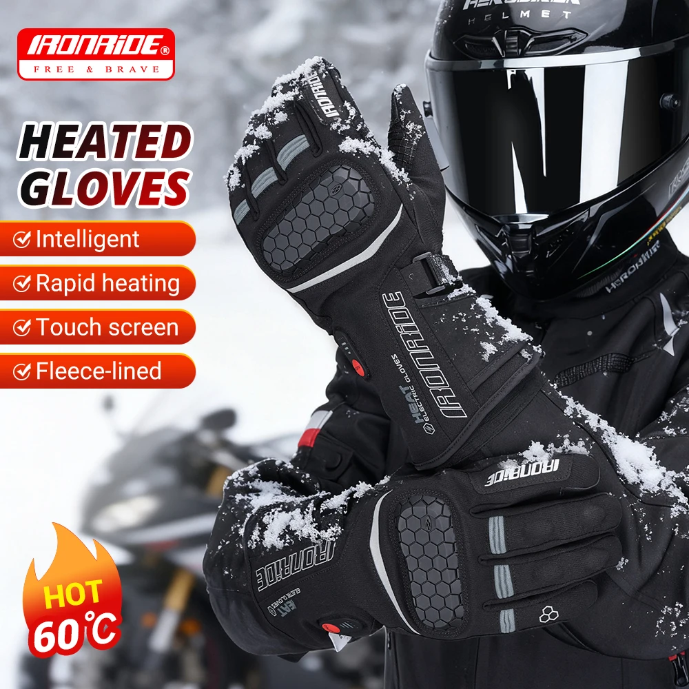 Winter Beheizte Handschuhe Wasserdicht Beheizte Moto Handschuhe 3000mah Wiederaufladbare Motorrad Selbst Heizung Handschuhe Männer