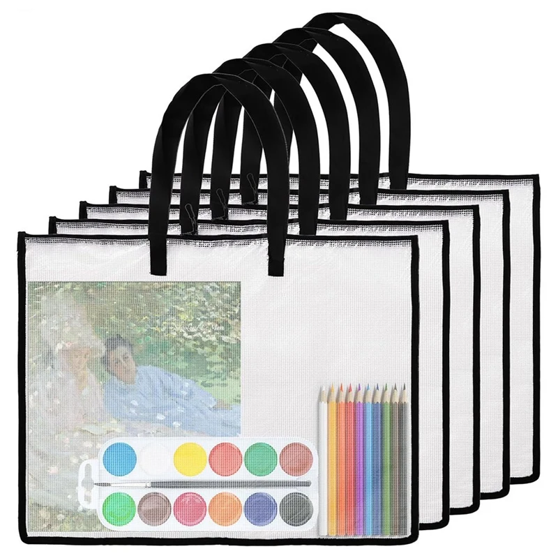 19X25 Art Portfolio Bags,Clear Portfolio Folder For Artwork,Waterproof Poster Storage Bags+Handle For Drawing Board