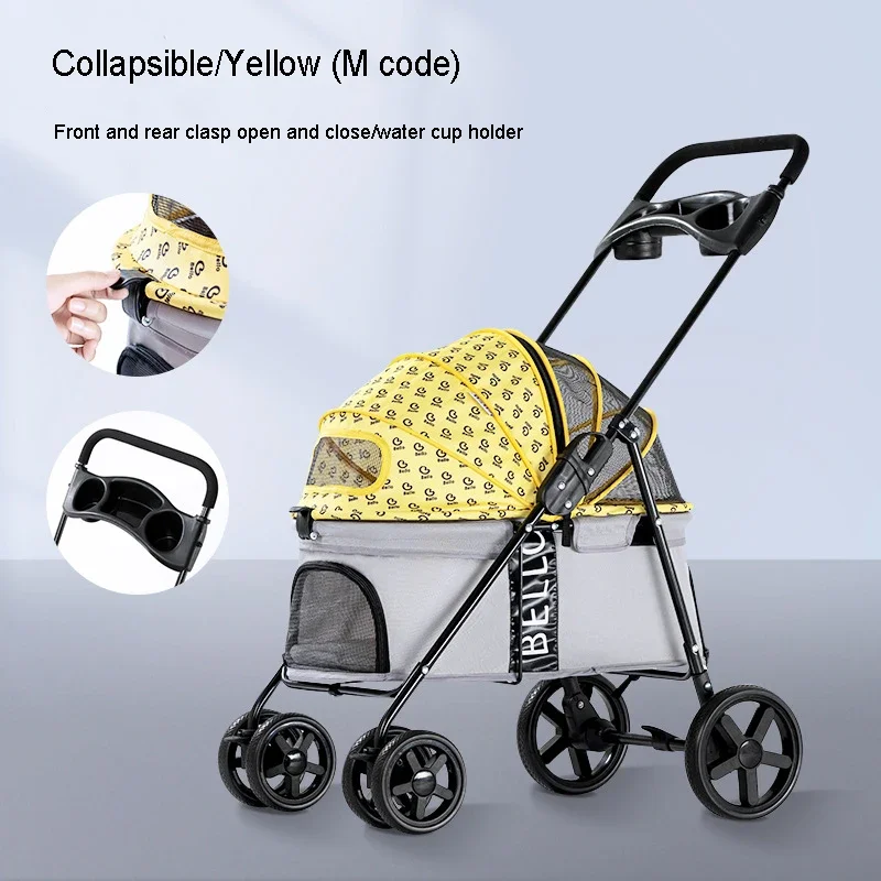 Dog Accessories Pet Cart Dog Stroller Light Four Wheels Travel Shopping Fold Transportation Pets Cat Wheelbarrow Pet Supplies